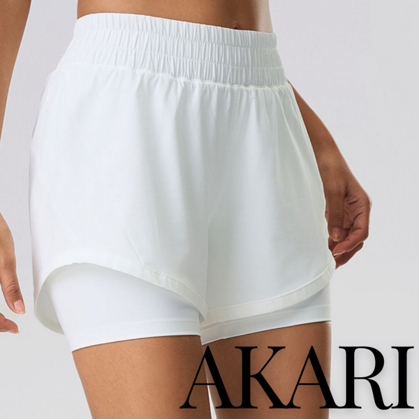 Akari Flexi White Athleisure Shorts
